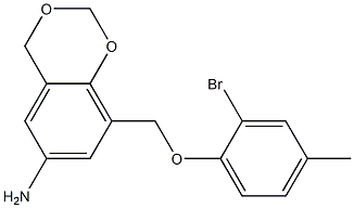 8-(2-bromo-4-methylphenoxymethyl)-2,4-dihydro-1,3-benzodioxin-6-amine Struktur