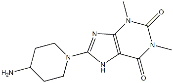 8-(4-aminopiperidin-1-yl)-1,3-dimethyl-3,7-dihydro-1H-purine-2,6-dione Struktur