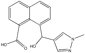 8-[hydroxy(1-methyl-1H-pyrazol-4-yl)methyl]naphthalene-1-carboxylic acid Struktur