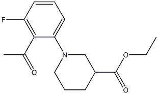 ethyl 1-(2-acetyl-3-fluorophenyl)piperidine-3-carboxylate Struktur