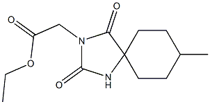 ethyl 2-{8-methyl-2,4-dioxo-1,3-diazaspiro[4.5]decan-3-yl}acetate Struktur