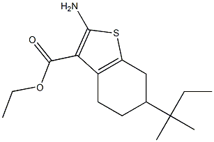 ethyl 2-amino-6-(2-methylbutan-2-yl)-4,5,6,7-tetrahydro-1-benzothiophene-3-carboxylate Struktur