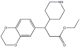 ethyl 3-(2,3-dihydro-1,4-benzodioxin-6-yl)-3-(piperidin-4-yl)propanoate Struktur