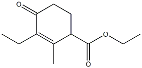 ethyl 3-ethyl-2-methyl-4-oxocyclohex-2-ene-1-carboxylate Struktur