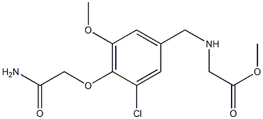 methyl 2-({[4-(carbamoylmethoxy)-3-chloro-5-methoxyphenyl]methyl}amino)acetate Struktur