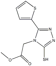 methyl 2-[3-sulfanyl-5-(thiophen-2-yl)-4H-1,2,4-triazol-4-yl]acetate Struktur