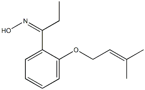 N-(1-{2-[(3-methylbut-2-en-1-yl)oxy]phenyl}propylidene)hydroxylamine Struktur