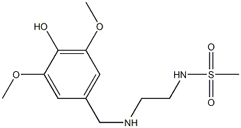 N-(2-{[(4-hydroxy-3,5-dimethoxyphenyl)methyl]amino}ethyl)methanesulfonamide Struktur