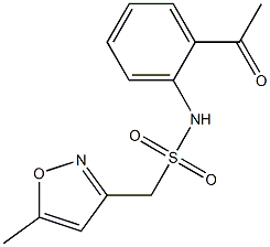 N-(2-acetylphenyl)-1-(5-methyl-1,2-oxazol-3-yl)methanesulfonamide Struktur