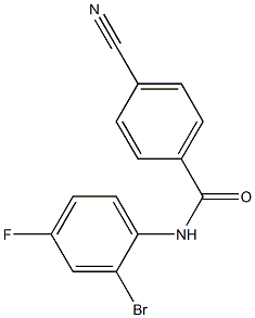 N-(2-bromo-4-fluorophenyl)-4-cyanobenzamide Struktur