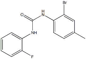 N-(2-bromo-4-methylphenyl)-N'-(2-fluorophenyl)urea Struktur