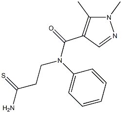 N-(2-carbamothioylethyl)-1,5-dimethyl-N-phenyl-1H-pyrazole-4-carboxamide Struktur