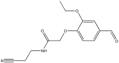 N-(2-cyanoethyl)-2-(2-ethoxy-4-formylphenoxy)acetamide Struktur