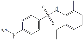 N-(2-ethyl-6-methylphenyl)-6-hydrazinylpyridine-3-sulfonamide Struktur