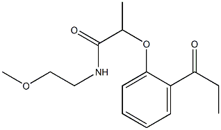 N-(2-methoxyethyl)-2-(2-propanoylphenoxy)propanamide Struktur