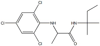 N-(2-methylbutan-2-yl)-2-[(2,4,6-trichlorophenyl)amino]propanamide Struktur