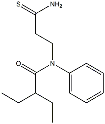 N-(3-amino-3-thioxopropyl)-2-ethyl-N-phenylbutanamide Struktur