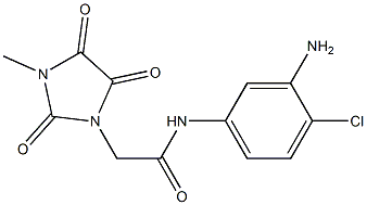 N-(3-amino-4-chlorophenyl)-2-(3-methyl-2,4,5-trioxoimidazolidin-1-yl)acetamide Struktur