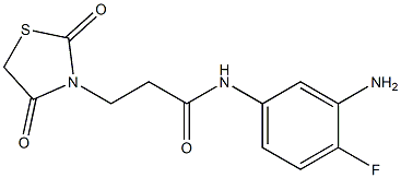 N-(3-amino-4-fluorophenyl)-3-(2,4-dioxo-1,3-thiazolidin-3-yl)propanamide Struktur