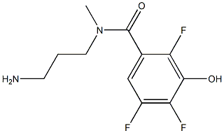 N-(3-aminopropyl)-2,4,5-trifluoro-3-hydroxy-N-methylbenzamide Struktur