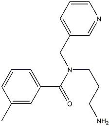 N-(3-aminopropyl)-3-methyl-N-(pyridin-3-ylmethyl)benzamide Struktur