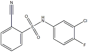 N-(3-chloro-4-fluorophenyl)-2-cyanobenzene-1-sulfonamide Struktur