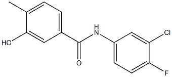 N-(3-chloro-4-fluorophenyl)-3-hydroxy-4-methylbenzamide Struktur