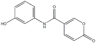 N-(3-hydroxyphenyl)-2-oxo-2H-pyran-5-carboxamide Struktur