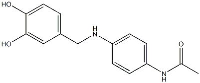 N-(4-{[(3,4-dihydroxyphenyl)methyl]amino}phenyl)acetamide Struktur