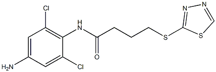 N-(4-amino-2,6-dichlorophenyl)-4-(1,3,4-thiadiazol-2-ylsulfanyl)butanamide Struktur