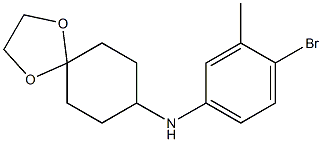 N-(4-bromo-3-methylphenyl)-1,4-dioxaspiro[4.5]decan-8-amine Struktur