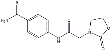 N-(4-carbamothioylphenyl)-2-(2-oxo-1,3-oxazolidin-3-yl)acetamide Struktur