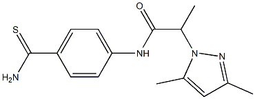 N-(4-carbamothioylphenyl)-2-(3,5-dimethyl-1H-pyrazol-1-yl)propanamide Struktur