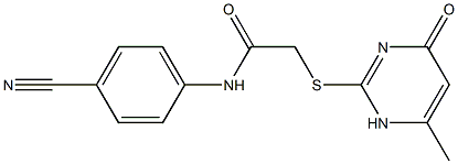 N-(4-cyanophenyl)-2-[(6-methyl-4-oxo-1,4-dihydropyrimidin-2-yl)sulfanyl]acetamide Struktur