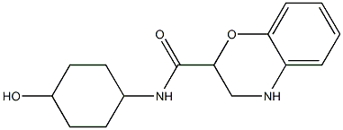 N-(4-hydroxycyclohexyl)-3,4-dihydro-2H-1,4-benzoxazine-2-carboxamide Struktur