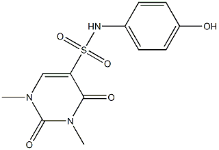 N-(4-hydroxyphenyl)-1,3-dimethyl-2,4-dioxo-1,2,3,4-tetrahydropyrimidine-5-sulfonamide Struktur