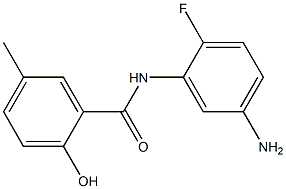 N-(5-amino-2-fluorophenyl)-2-hydroxy-5-methylbenzamide Struktur