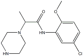 N-(5-chloro-2-methoxyphenyl)-2-(piperazin-1-yl)propanamide Struktur