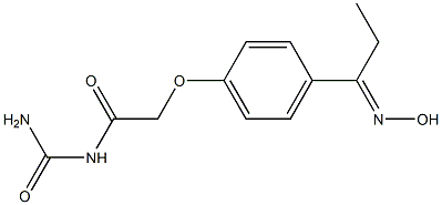 N-(aminocarbonyl)-2-{4-[(1E)-N-hydroxypropanimidoyl]phenoxy}acetamide Struktur