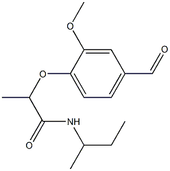 N-(butan-2-yl)-2-(4-formyl-2-methoxyphenoxy)propanamide Struktur