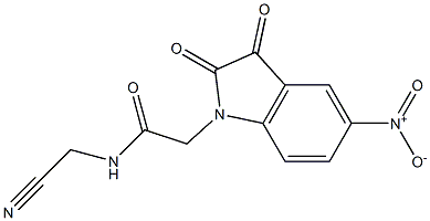 N-(cyanomethyl)-2-(5-nitro-2,3-dioxo-2,3-dihydro-1H-indol-1-yl)acetamide Struktur