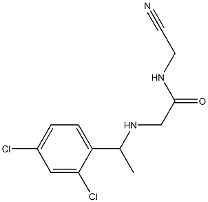 N-(cyanomethyl)-2-{[1-(2,4-dichlorophenyl)ethyl]amino}acetamide Struktur