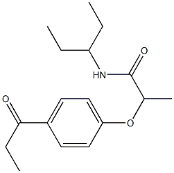 N-(pentan-3-yl)-2-(4-propanoylphenoxy)propanamide Struktur