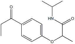 N-(propan-2-yl)-2-(4-propanoylphenoxy)propanamide Struktur