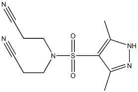 N,N-bis(2-cyanoethyl)-3,5-dimethyl-1H-pyrazole-4-sulfonamide Struktur