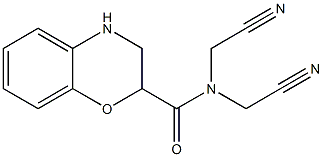 N,N-bis(cyanomethyl)-3,4-dihydro-2H-1,4-benzoxazine-2-carboxamide Struktur