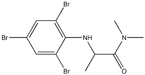 N,N-dimethyl-2-[(2,4,6-tribromophenyl)amino]propanamide Struktur