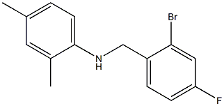 N-[(2-bromo-4-fluorophenyl)methyl]-2,4-dimethylaniline Struktur