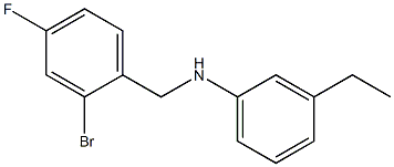 N-[(2-bromo-4-fluorophenyl)methyl]-3-ethylaniline Struktur