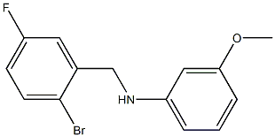 N-[(2-bromo-5-fluorophenyl)methyl]-3-methoxyaniline Struktur